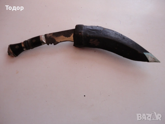 Стар нож кукри рог с кания , снимка 9 - Ножове - 54095735