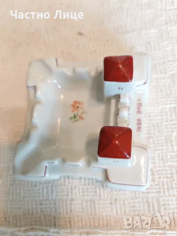 Много Рядък Оригинален Български Старинен Порцеланов Пепелник 1956 г, снимка 4 - Антикварни и старинни предмети - 50335120