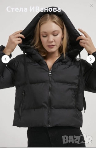 НОВО! Дамско яке с качулка и цип, черно, снимка 3 - Якета - 52887647