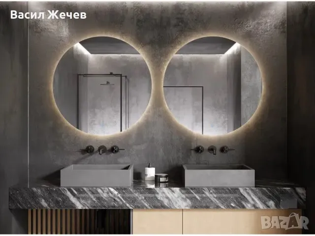 Огледало за баня, Кръг ф100, LED осветление 4000К, снимка 1