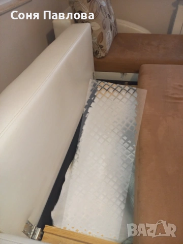 Разтегателен ъглов диван, с 3 възглавници, снимка 4 - Дивани и мека мебел - 53476885