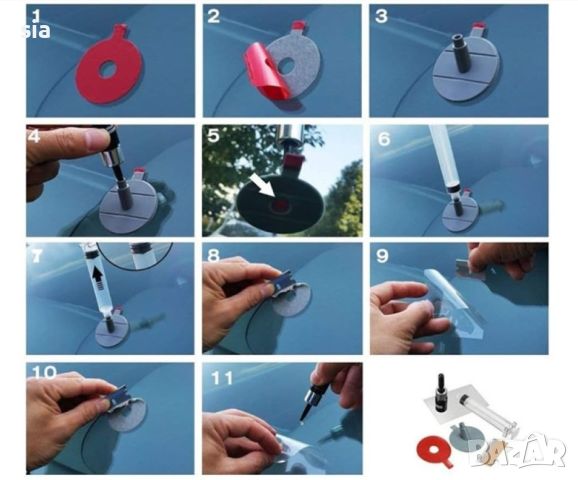Лепило за спукано стъкло, Комплект за поправка на напукани стъкла, снимка 2 - Аксесоари и консумативи - 38456039