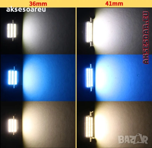 2 бр. Автомобилни сулфидни крушки 12 V 41mm с 36 LED диода ледено сини интериорни светлини за четене, снимка 5 - Аксесоари и консумативи - 53110231