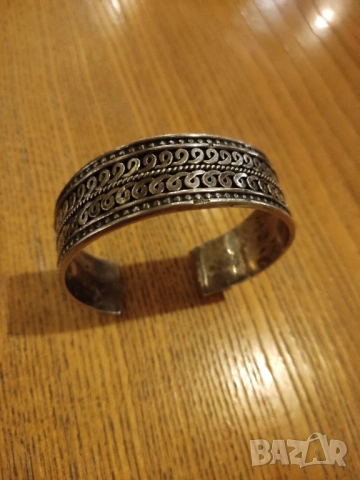 Масивна, сребърна ръчно изработена гривна, снимка 4 - Гривни - 53156414