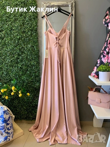 Дълги сатенени рокли с камъни, снимка 7 - Рокли - 53989770