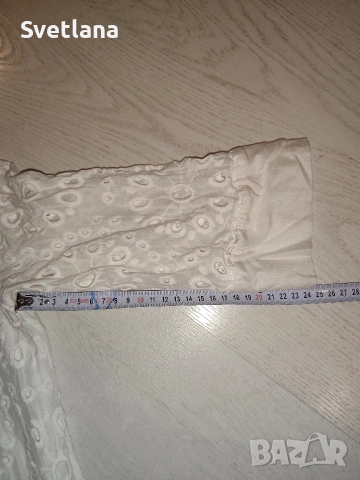 Бяла дамска блуза от 100% памук/коприна, снимка 5 - Туники - 54117485