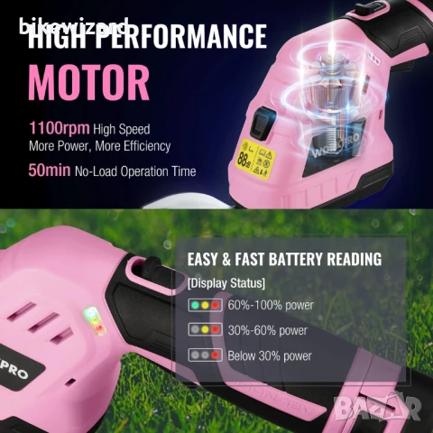 WORKPRO 12V Безжична 2-в-1 ножица за храсти с 2 остриета, батерия 2Ah и зарядно НОВА, снимка 2 - Градинска техника - 51305653