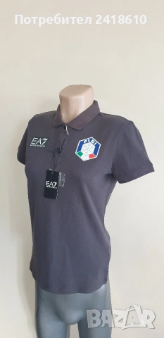 Emporio Armani EA7 Ski Team Italia Pique Cotton Slim Fit Stretch Womens Size M / S НОВО! ОРИГИНАЛ! Д, снимка 10 - Тениски - 53756791