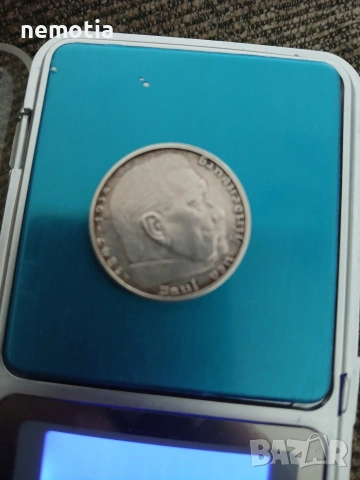 Рядка сребърна немска монета 1938г, снимка 6 - Нумизматика и бонистика - 53581906