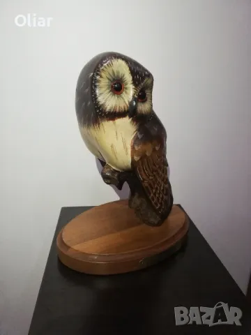 Дървена скулптура на бухал., снимка 7 - Антикварни и старинни предмети - 50293197