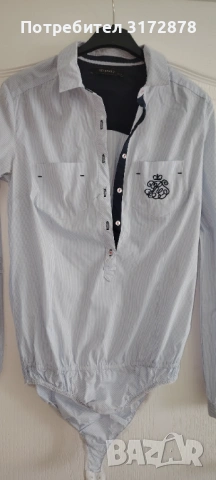 Боди риза светло синьо рае