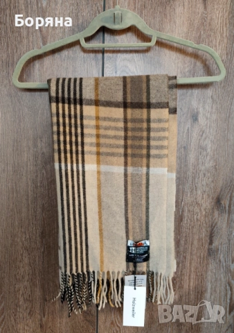 Нов дамски шал от камилска вълна и кашмир в стил Burberry, снимка 9 - Шалове - 53724748