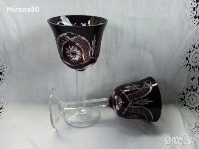 Сервиз за вино - червен кристал, снимка 4 - Сервизи - 52642669