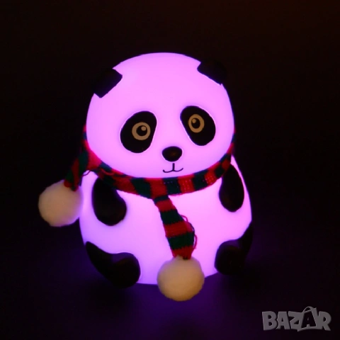  Топ подарък Нощна лампа панда силиконова LED цветна детска , снимка 5 - Други - 54019055