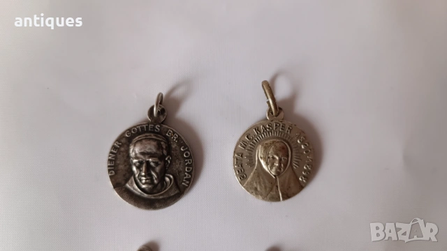 Стари религиозни медали - католически - сребърни и други, снимка 3 - Антикварни и старинни предмети - 53108512