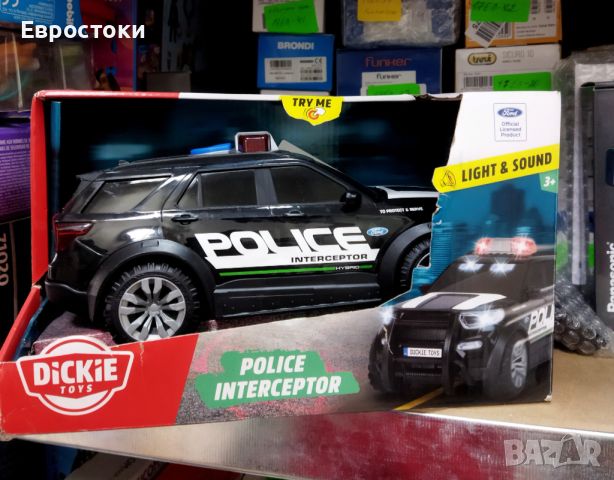 Играчка полицейска кола Dickie Toys Ford Police, полицейски джип със светлини и звук, мащаб 1:18, 25, снимка 4 - Коли, камиони, мотори, писти - 45900547