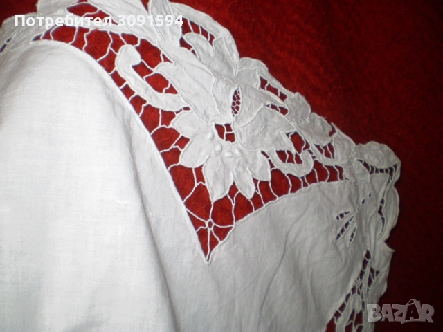 Ретро покривка -перде бяла рязана бродерия, снимка 5 - Колекции - 53174669