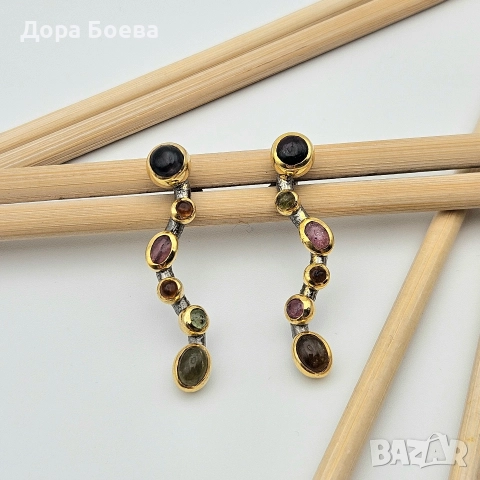 Сребърни обеци: "Фрея", снимка 3 - Обеци - 52712275