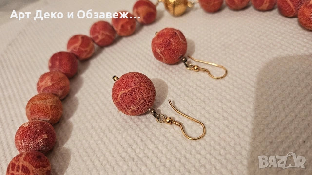 Колие корал сребро, снимка 3 - Колиета, медальони, синджири - 53662265