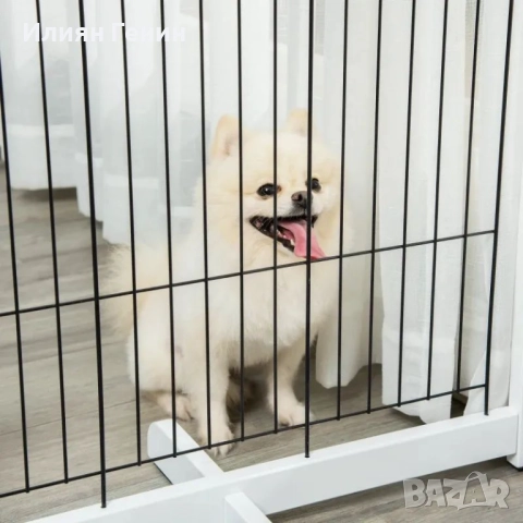 PawHut Дървена предпазна врата за кучета, снимка 10 - За кучета - 52338835