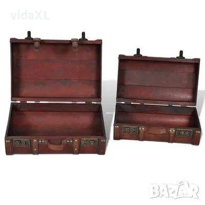 vidaXL Комплект дървени винтидж сандъци, 2 бр(SKU:240575）, снимка 5 - Други - 49525003