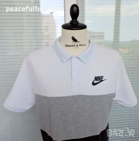 Nike heavy cotton colourblock -мъжка поло тениска размер L , снимка 2 - Тениски - 47092113