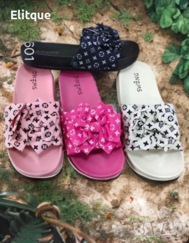 Дамски плажни чехли с панделка и умело приложени арт елементи заобикалящи вашите стъпки с лукс, снимка 5 - Чехли - 52871982