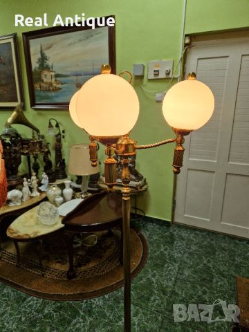 Уникална много красива антикварна английска бронзова подова лампа , снимка 2 - Антикварни и старинни предмети - 45552846