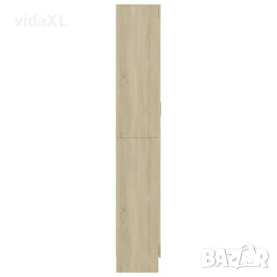 vidaXL Шкаф витрина, дъб сонома, 82,5x30,5x185,5 см, ПДЧ（SKU:802771）, снимка 4 - Шкафове - 48772747