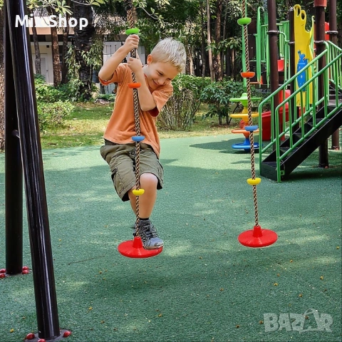 Нова Детска люлка на дърво, един диск, 6 фута въже за катерене на открито, снимка 2 - Други стоки за дома - 54029303