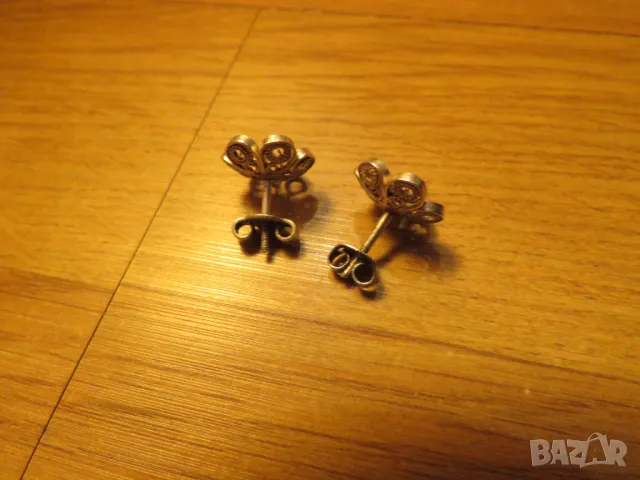 Старинни красиви сребърни дамски обици филигран на винт за да си пленителна и красива , снимка 5 - Обеци - 49633909