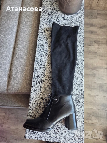 Дамски ботуши велур и кожа, снимка 5 - Дамски ботуши - 53670295