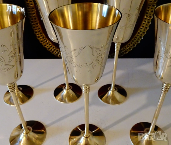 Бронзов бокал за вино,23 см.,220 мл.,барок. , снимка 6 - Антикварни и старинни предмети - 52216763