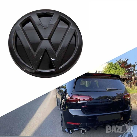 задна емблема черен гланц за VW Golf 7 MK7 110mm