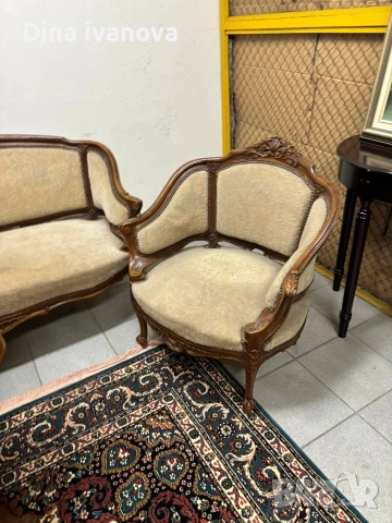 холна гарнитура  две кресла и диван , снимка 6 - Антикварни и старинни предмети - 53539142