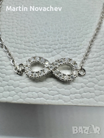 Сребърна гривна с мойсанит (Диамант) , снимка 4 - Гривни - 51784160