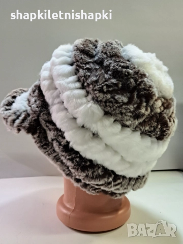 Дамска шапка лукс, тип каскет Чинчила - 116, снимка 3 - Шапки - 52224810