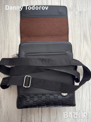 Мъжка кожена чанта GUCCI, снимка 2 - Чанти - 53390096