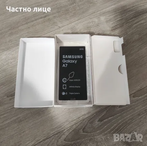 Запазен Samsung Galaxy A7 2018 4/64 GB Black + бързо зарядно, снимка 7 - Samsung - 44350702