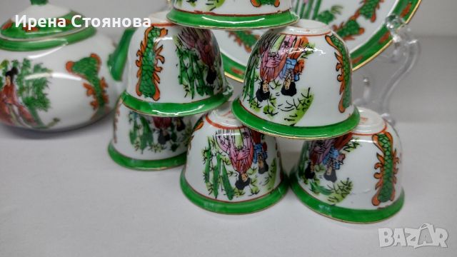 Китайско миниатюрно сервизче Zhong Guo Jingdezhen Zhi, 1980 г. , снимка 13 - Сервизи - 46165816