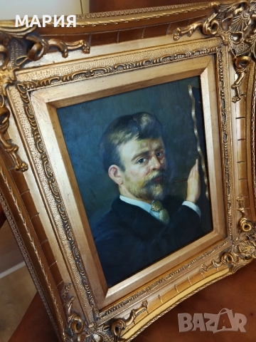 Страхотна картина портрет масло 19век , снимка 9 - Антикварни и старинни предмети - 51445860