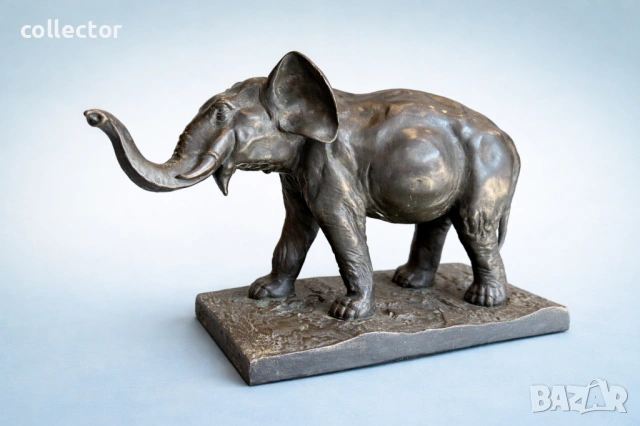 Внушителна бронзова скулптура на СЛОН. №7909, снимка 2 - Колекции - 53677343