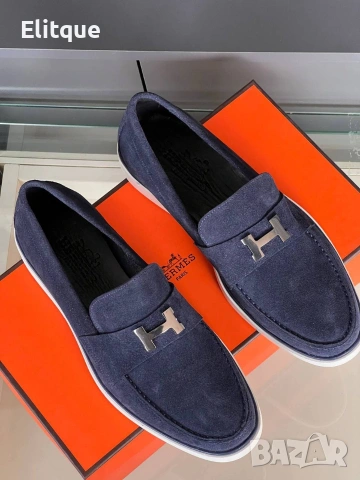 мокасини от естествен велур hermes , снимка 3 - Мокасини - 54289416