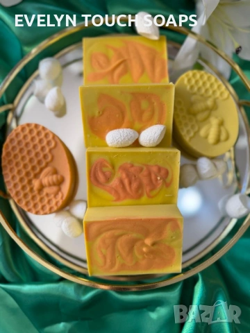 Натурален сапун с патешка мас копринени пашкули и куркума , снимка 2 - Козметика за лице - 54230952