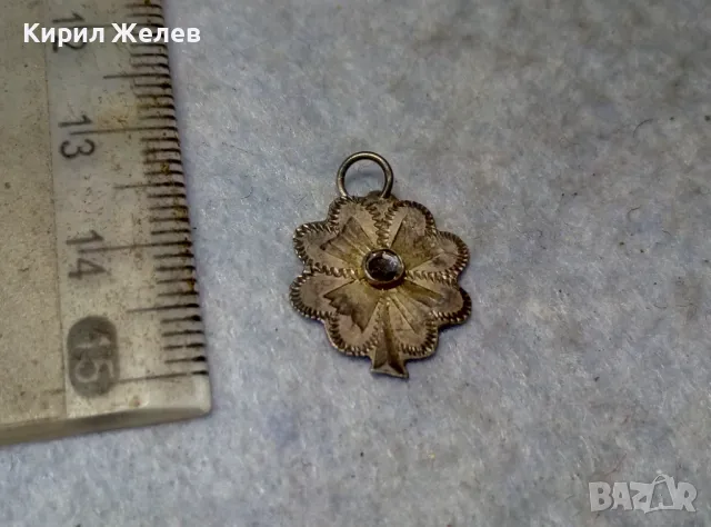 РЪЧНО ОРНАМЕНТИРАН АРТ ПЕНДАНТ ЧЕТИРИЛИСТНА ДЕТЕЛИНА СРЕБРО 925 с ФАСЕТИРАНО КРИСТАЛЧЕ 41974, снимка 7 - Колиета, медальони, синджири - 49757607