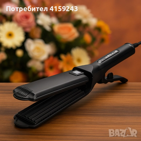 Професионална турмалинова преса за коса с йони, за всички типове коса - За вафлички