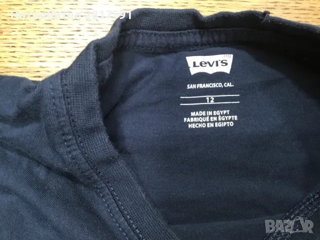 Оригинална детска тениска на Levi’s, тъмно синя с червен надпис, размер 12, снимка 3 - Детски тениски и потници - 47485925