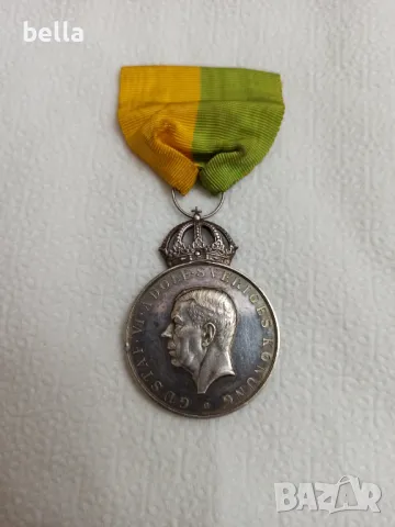 Сребърен медал Gustav Vl,запазен вид
