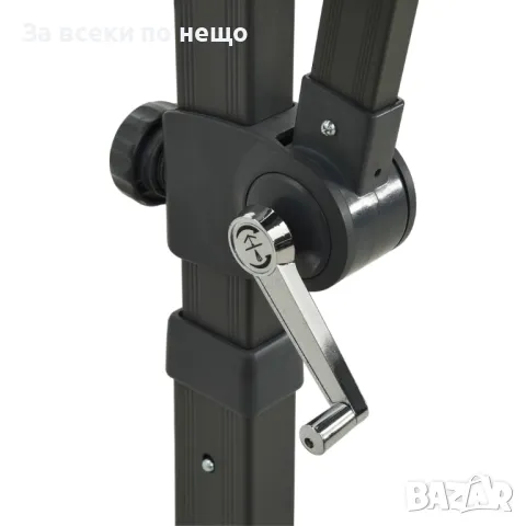 Градински Чадър Чупещо Рамо С Двоен Покрив Антрацит 250x250 см Код P589, снимка 3 - Градински мебели, декорация  - 50426821