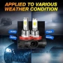 Нови H11 LED крушки фарове 80W 6000K супер бяла светлина IP68 2 броя, снимка 7